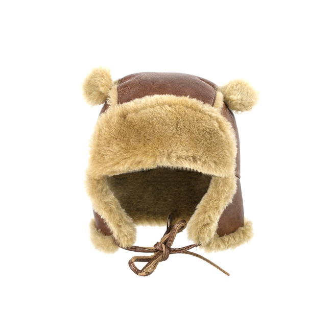 Chaussons enfant camel, en peau de mouton - Dgrandiose