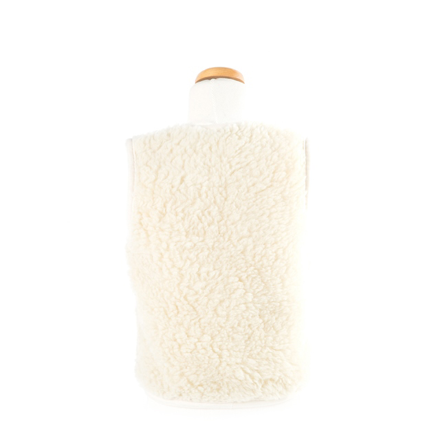 gilet en laine de mouton mixte enfant intérieur laine naturelle de mouton blanc écru lainage veste sans manche gilet de berger vraie laine direct tannerie importateur