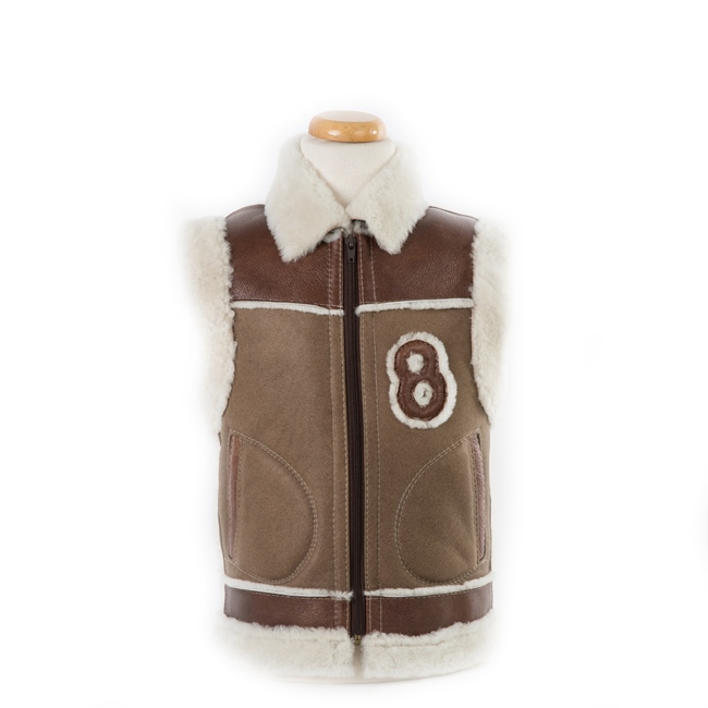 Gilet enfant N8 en peau d'agneau double face