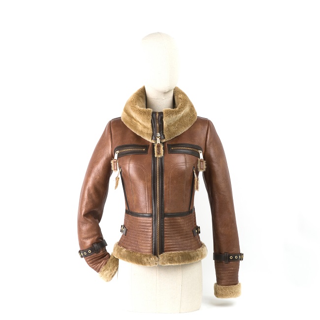 manteau cuir doublé mouton femme